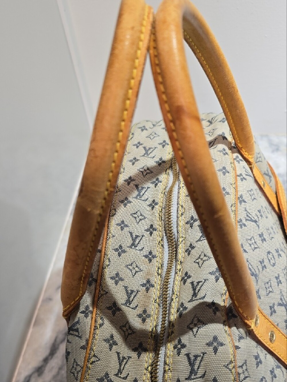 Louis Vuitton Mini Lin Marie Satchel with Tan Leather Trim - Picture 7 of 16